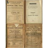 1920s/30s railway WORKING TIMETABLES booklets comprising Metropolitan Railway Appendix dated 1