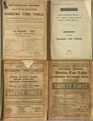 1920s/30s railway WORKING TIMETABLES booklets comprising Metropolitan Railway Appendix dated 1