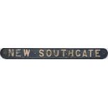 London & North Eastern Railway (LNER) cast-iron SEATBACK PLATE from New Southgate, the former GNR