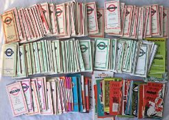 Very large quantity (160+) of 1950s-70s London Transport etc POCKET MAPS of Central Buses, Country