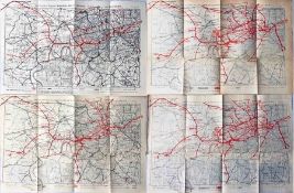 Selection of District Railway (London Underground) "Miniature MAPS of London & Environs"