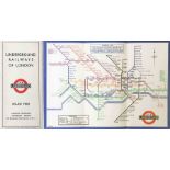 1933 London Underground H C Beck diagrammatic, card POCKET MAP from the first-year series titled '