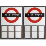 1940s/50s London Transport enamel BUS STOP FLAG (compulsory). A most unusual E6 type with runners