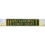 c1940s/50s Hants & Dorset Coach Tours wooden HEADER BOARD with the company's name applied by