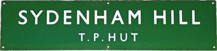 British Railways (Southern Region) ENAMEL SIGN 'Sydenham TP Hut' from one of the Southern's well-