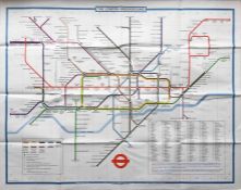 London Underground quad-royal POSTER MAP designed by Paul Garbutt. Undated but shows the original