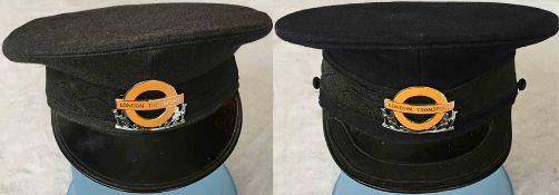 Pair of 1970s London Underground supervisory grade HATS with ENAMEL BADGES, the first for a