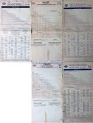 Selection (3) of London Transport Tramways FARECHARTS comprising war-time, single-sided paper