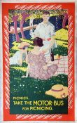 1921 London Underground Group double-royal POSTER 'Take the Motor-Bus for Picnicing' by