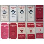 Selection (10) of 1930s/40s London Underground diagrammatic card maps by Beck and Schleger