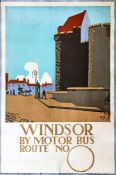 1920 London Underground Group double-crown POSTER 'Windsor by Motor-Bus' by Edward McKight