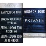 1950 London Transport DESTINATION BLIND for a tour/sightseeing LTC or TF (TF9) coach at Victoria,