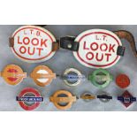 Quantity (12) of London Transport CAP BADGES, LAPEL BADGES & ARMBAND BADGES from the Underground and