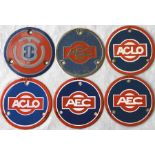 Selection of VEHICLE HUB-CAP BADGES comprising BUT (British Electric Traction - trolleybuses), AEC