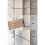 Set of 3 x 1938 London Underground CHARTS 'Initial Train Services, Distances and Running Times on