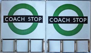 1950s/60s London Transport enamel COACH STOP FLAG, an E3 'Compulsory' version with runners for 3 e-