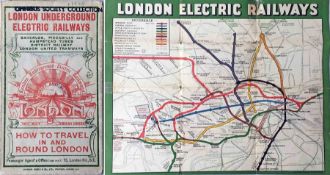 c1908 London Underground POCKET MAP 'London Electric Railways' with the short-lived 'Swift and Sure'