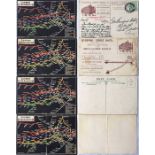 Selection (4) of c1908 London Underground POSTCARDS, featuring the system map produced by Waterlow &