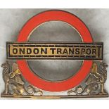 1933 London Transport Trams & Trolleybuses Section Inspector's CAP BADGE in solid hallmarked