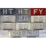 Selection of London Transport trolleybus DEPôT ALLOCATION PLATES comprising a pair of HT (