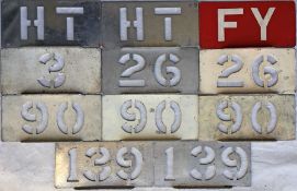 Selection of London Transport trolleybus DEPôT ALLOCATION PLATES comprising a pair of HT (