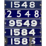 Selection (5) of London Underground enamel STOCK-NUMBER PLATES (partial sets) from 1962-Tube Stock