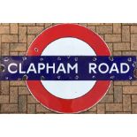 1920s London Underground one-piece PLATFORM BULLSEYE SIGN from Clapham Road station on the