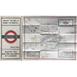 1923 London Underground MAP of the Electric Railways of London "What to see and how to travel".