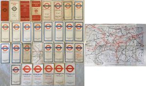 Quantity of London Underground, mainly pocket, MAPS from the 1930s-1970s, including Beck issues, a