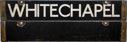 London Underground Q/CO/CP-Stock DESTINATION PLATE for Whitechapel on the District/Hammersmith &