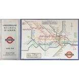 1933 London Underground H C Beck diagrammatic, card POCKET MAP from the first-year series titled '