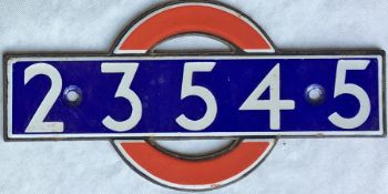 London Underground District Line R47-Stock enamel INTERIOR CAR NUMBER PLATE from non-driving motor