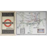 1922 London Underground MAP OF THE ELECTRIC RAILWAYS OF LONDON 'What to See & How to Travel' with