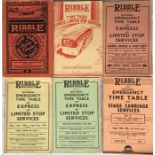 Selection (6) of 1930s/40s Ribble Motors Services TIMETABLE BOOKLETS comprising issues dated April-