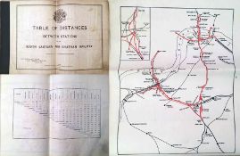 1905 'TABLE OF DISTANCES BETWEEN STATIONS on the South Eastern and Chatham Railway'. 17 pages of