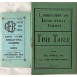 Pair of early railway TIMETABLE booklets comprising Jul-Sep 1910 Great Eastern Railway 'Norwich,
