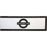 London Underground 1950s/60s enamel PLATFORM FRIEZE PLATE from the Northern Line with the line