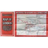 [Corrected] c1932-33 Metropolitan Railway pocket MAP OF LONDON, the Met's own very attractive map of