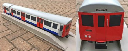 Large-scale MODEL of a London Underground Metropolitan Line A-Stock driving motor car and part of