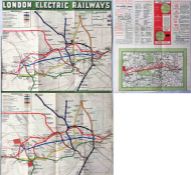 Pair of c1908 London Underground MAPS, the first types to show a unified system, one produced for