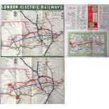 Pair of c1908 London Underground MAPS, the first types to show a unified system, one produced for