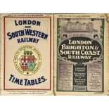 1909 & 1910 RAILWAY TIMETABLE BOOKLETS comprising London & South Western Railway dated 1 June to