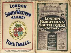 1909 & 1910 RAILWAY TIMETABLE BOOKLETS comprising London & South Western Railway dated 1 June to