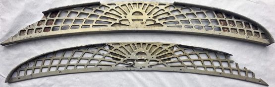 Pair of c1930s London Underground VENTILATION GRILLES from the interior of Underground cars and to
