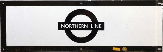 London Underground 1950s/60s enamel PLATFORM FRIEZE PLATE from the Northern Line with the line