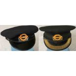 Pair of 1970s London Underground supervisory grade HATS with ENAMEL BADGES, the first for a