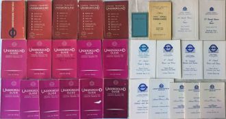 Quantity (16) of London Underground TIMETABLE BOOKLETS ('Guides') dated from 1937-1972 plus London