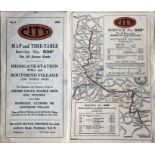 1925 pocket MAP & TIMETABLE for City Motor Omnibus Co service 536A from Highgate Station to Southend