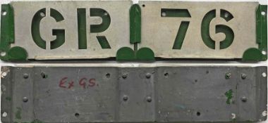 London Transport GS-type bus STENCIL HOLDER complete with GR (Garston) garage stencil plate and