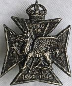 WW2 London Transport Home Guard LAPEL BADGE issued to staff who served in the 46th battalion (LT